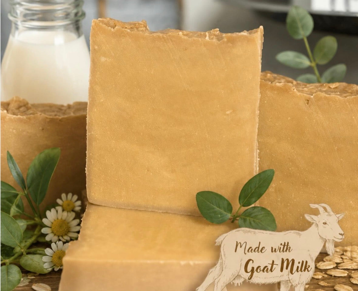 100 % Goats Milk Bar Soap Hot processed ￼