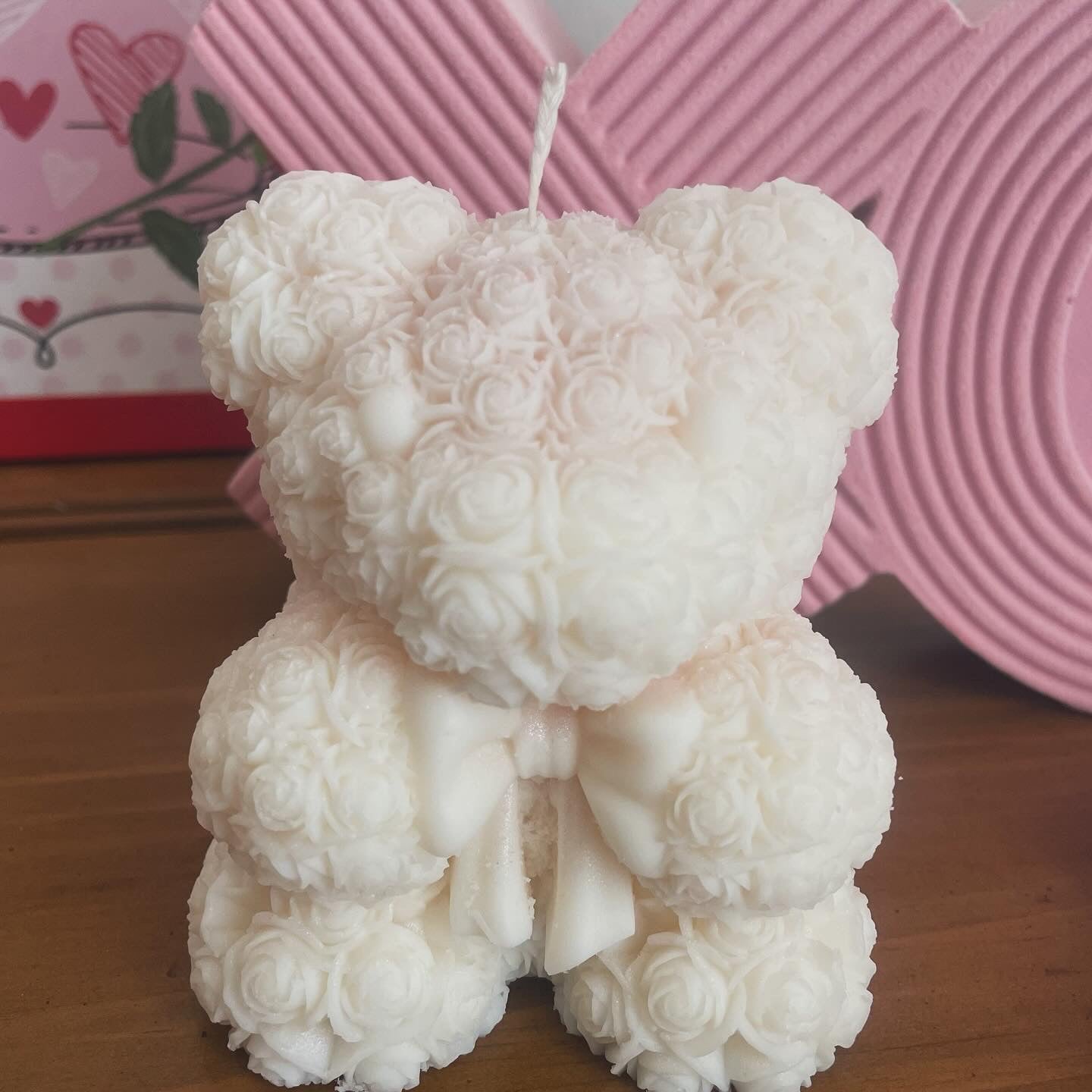 Valentines Teddy Bear Candle