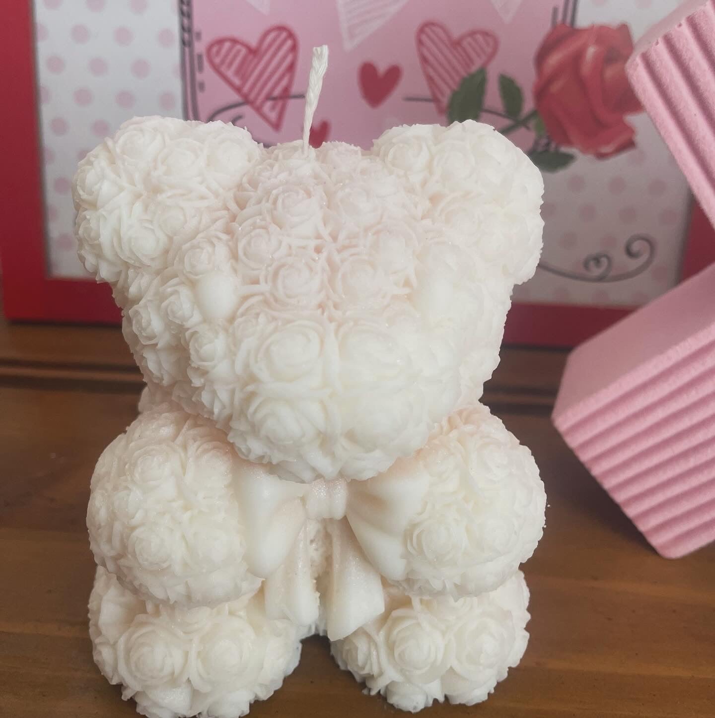 Valentines Teddy Bear Candle